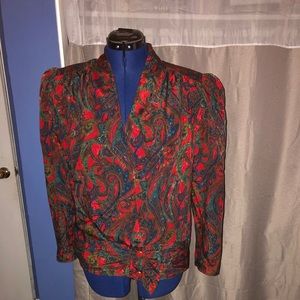 Women’s Blouse with Red Flowery Design